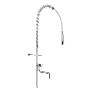 433220-Combiné de prélavage blanc sans robinetterie avec colonne longue