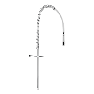 Combiné de prélavage blanc sans robinetterie avec colonne longue