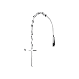 Combiné de prélavage blanc sans robinetterie avec colonne courte