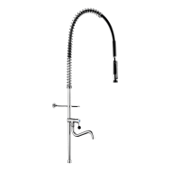 433722-Combiné de prélavage noir sans robinetterie avec colonne longue