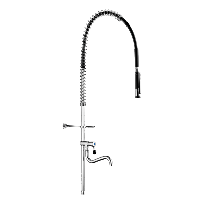 Combiné de prélavage noir sans robinetterie avec colonne longue